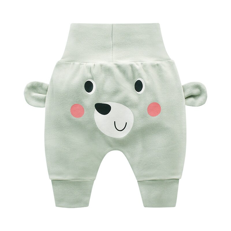 Simpatico cartone animato pantaloni a vita alta comodo cotone traspirante pantaloni larghi a matita protezione invernale pancia pantaloni per bambini