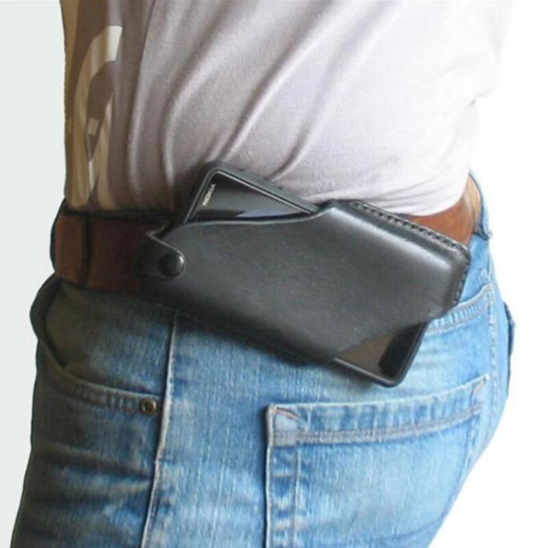 1pc PU Waist Bag Cellphone Loop Holster Case Belt Waist Bag Props Leather Purse For Phone Wallet