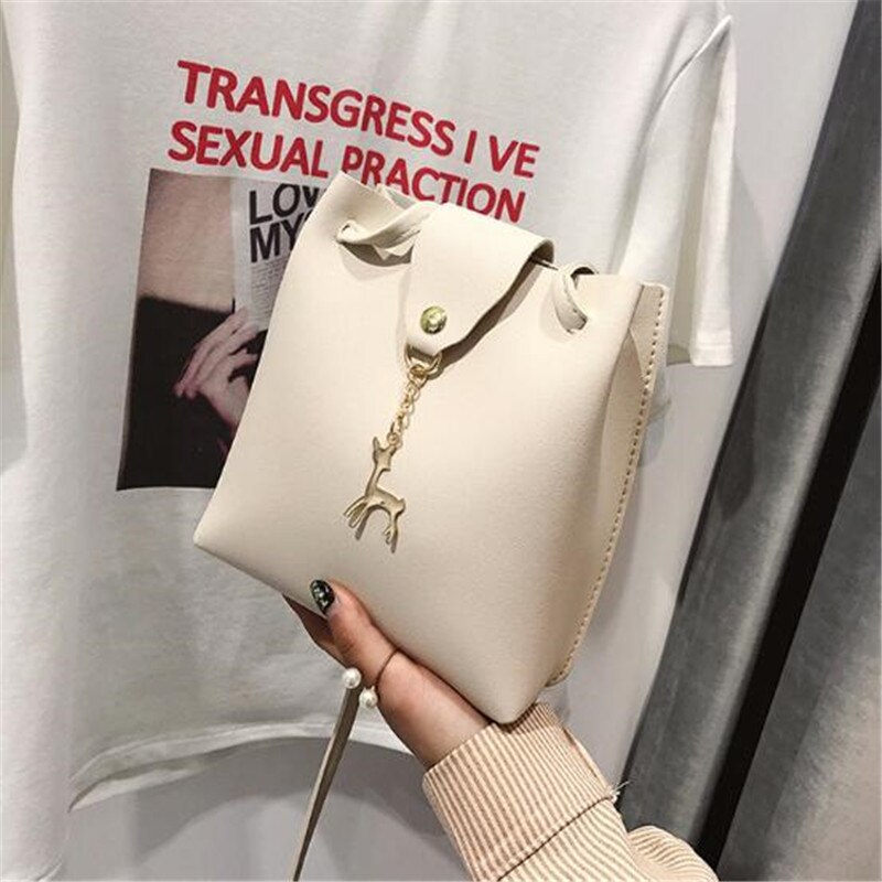 Dames schoudertas pu leer dames messenger bag dames pure kleur kleine klep vierkante tas clutch tassen handtassen: Beige -2