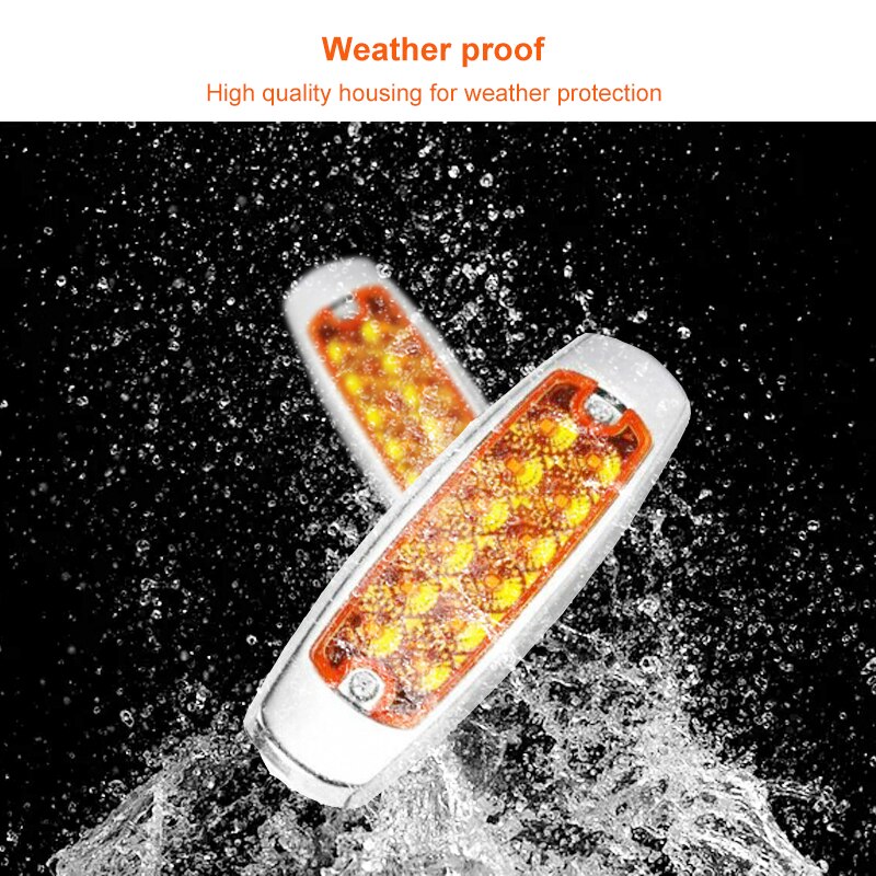 10 Pack 12V Amber Side Marker Light Clearance 12-LED Truck Trailer For Peterbilt Truck Warning Light