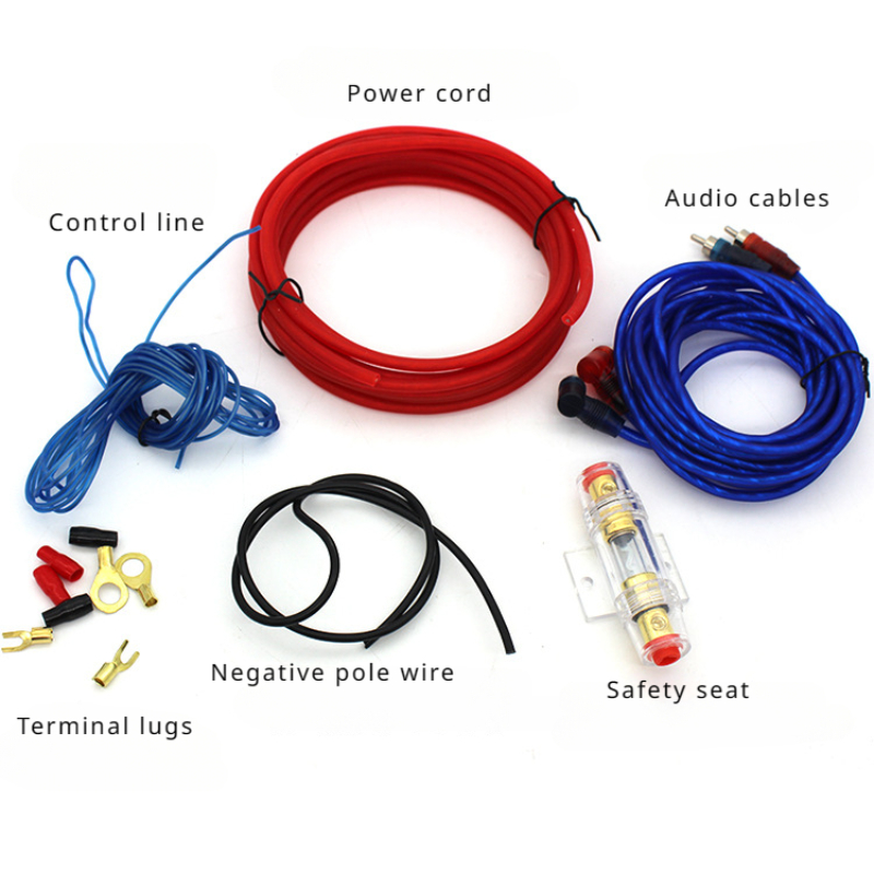KUERL-sistema de Audio para coche, accesorios electrónicos para coche, amplificador de coche, Cable de subwoofer, Kit 10GA, Cable de conexión de salida estéreo