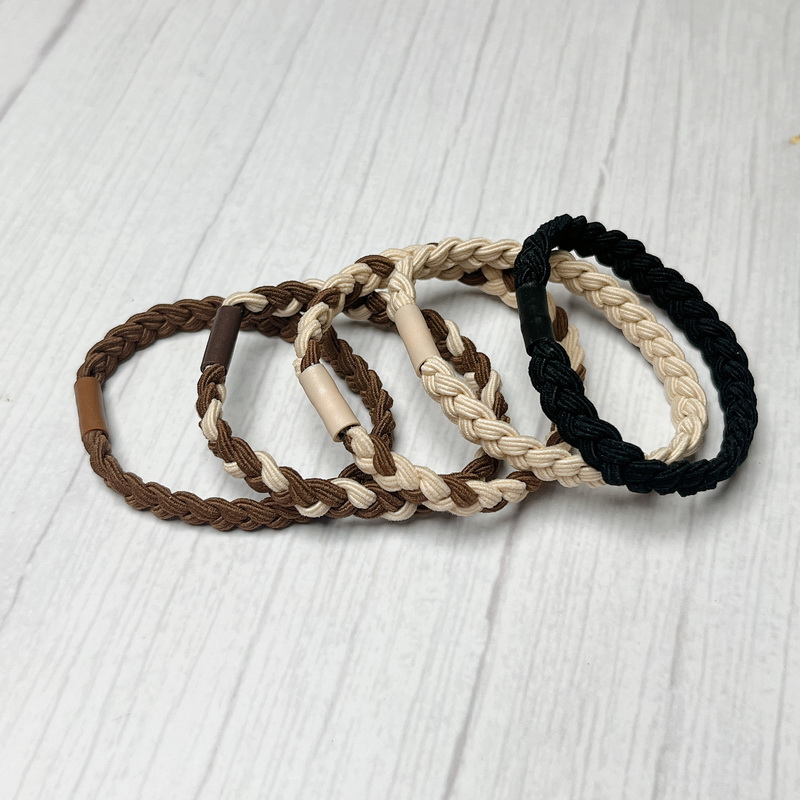 5 unids/set trenzadas gomas elasticas para el cabello mujer ligas para cabello coleta niña gomas pelo negras elasticos para el pelo gomitas pelo coletero pelo niña colegio gomillas pelo: Rosa