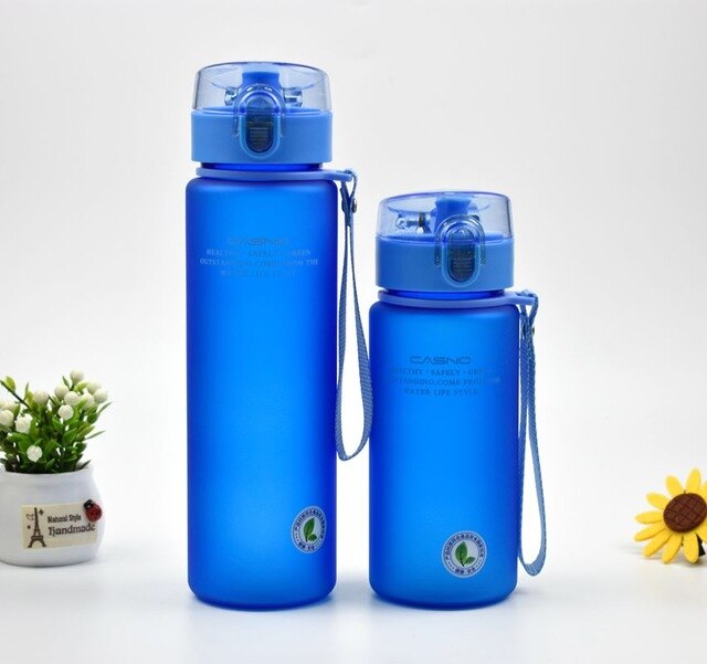 Merke bpa gratis lekkasjesikker sport vannflaske tur fotturer bærbar min favoritt drikke flasker 400ml 560ml gratis: 560ml / 2