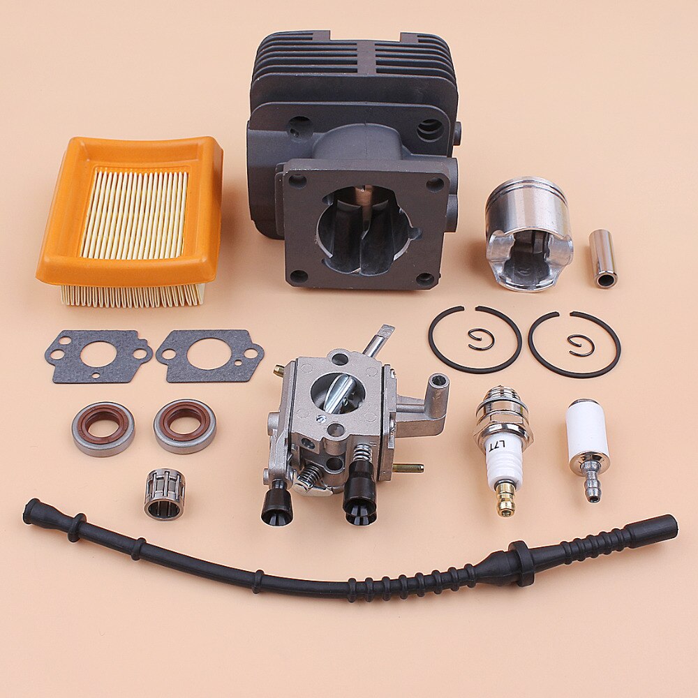 Kit de manguera de combustible de filtro de aire de pistón de cilindro, piezas de desbrozadora, 35mm, para STIHL FS120, FS250, FS250R, FS200, FS200R