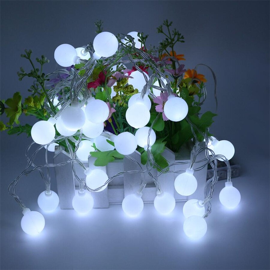 Beiaidi 10m 20m 30m 50m led kirsebærball fe string lys utendørs stjernekule jule bryllupsfest uteplass fe krans: Hvit / 50m 400 ledet