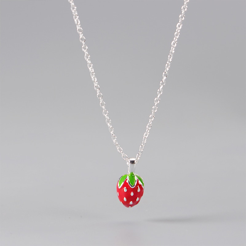 Zoete Aardbei Hanger Ketting Creatieve Vrouwen Sleutelbeen Ketting Sieraden Mode Meisje Accessoires