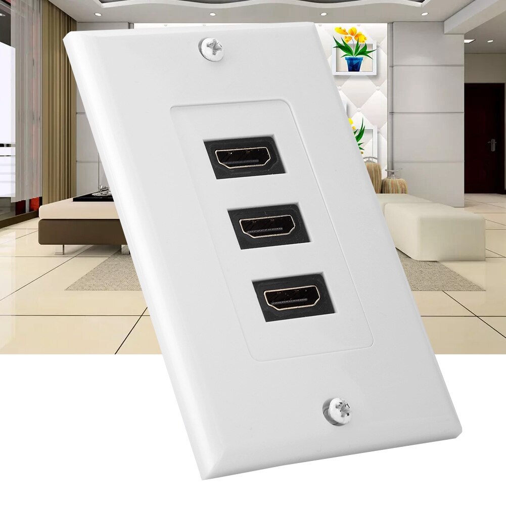 3-- portars hdmi hd videopanel uttagssatser usb navadapter väggplatta monteringsuttag​​ hdmi panel för teknisk ledning