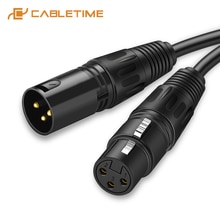 Cabletime xlr-kaapelimikrofoni tykkipistoke xlr-kaapeli kitarakaapelin jatko-mikrofonikaapeli audiomikserivahvistimille  c117