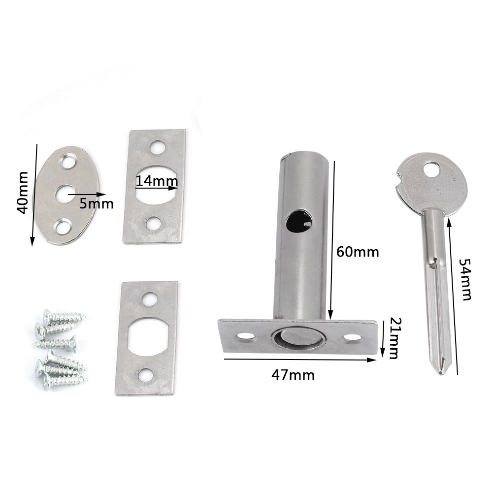 Stainless Steel Pipe Tube Lock Invisible Pipe Well Lock Locker For Fireproof Door Escape Aisle Locks Concealed Door Hardware