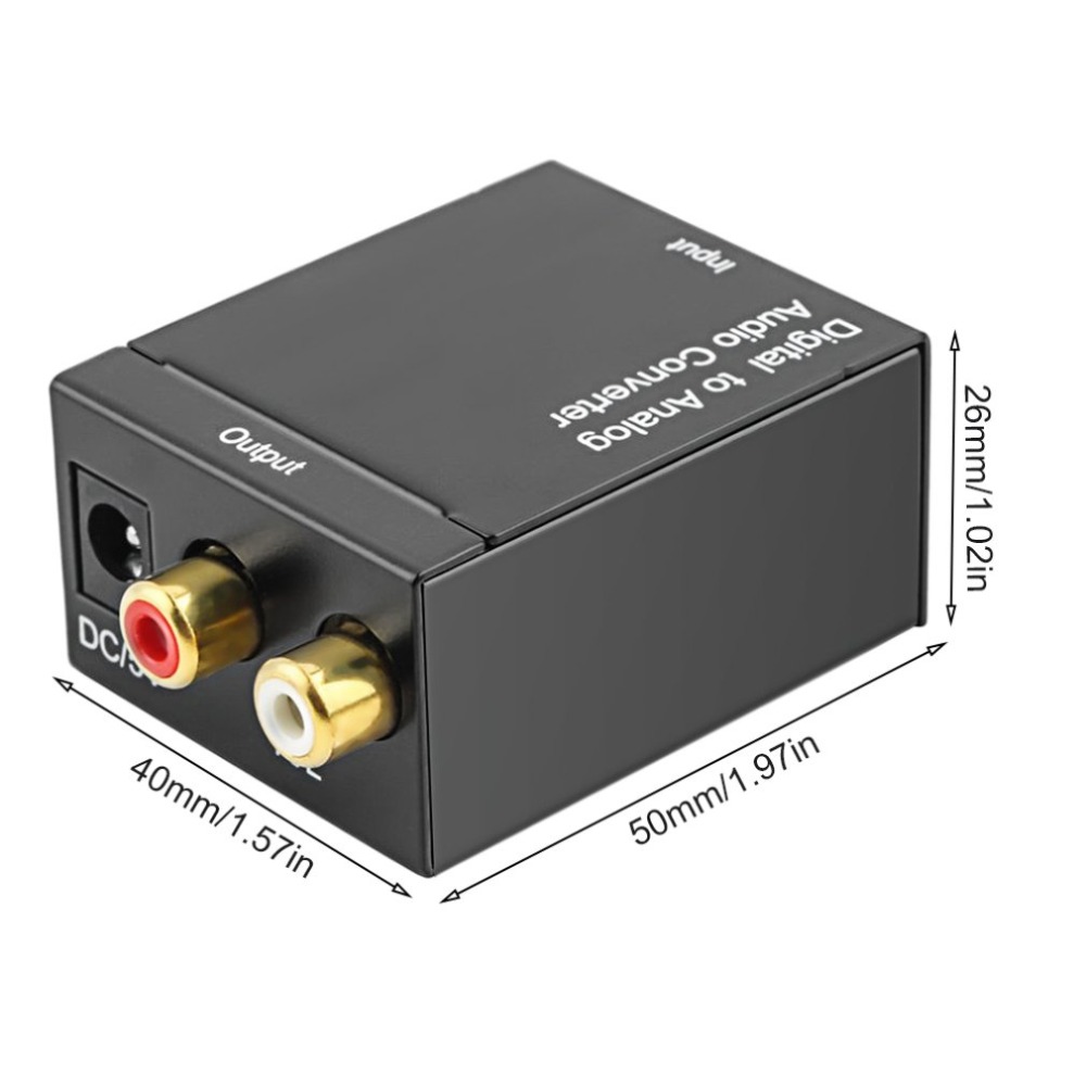 Digitale Optische Coax Toslink Signaal Naar Analoog Audio Converter Adapter Rca Digitale Audio Analoog Converter Zwart