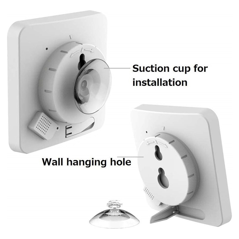 Waterproof LCD Digital Wall Clock Shower Suction Wall Stand Alarm Timer Temperature Humidity Bath Weather Station for Home