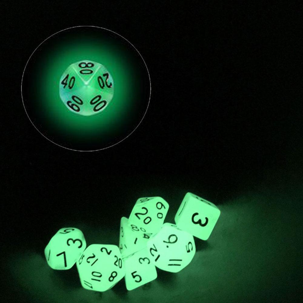 7psc/set Luminous Mini Dice Polyhedral Sided Multi-faceted Game Mini Set Dice Board Game DND Dice Set For Dungeons