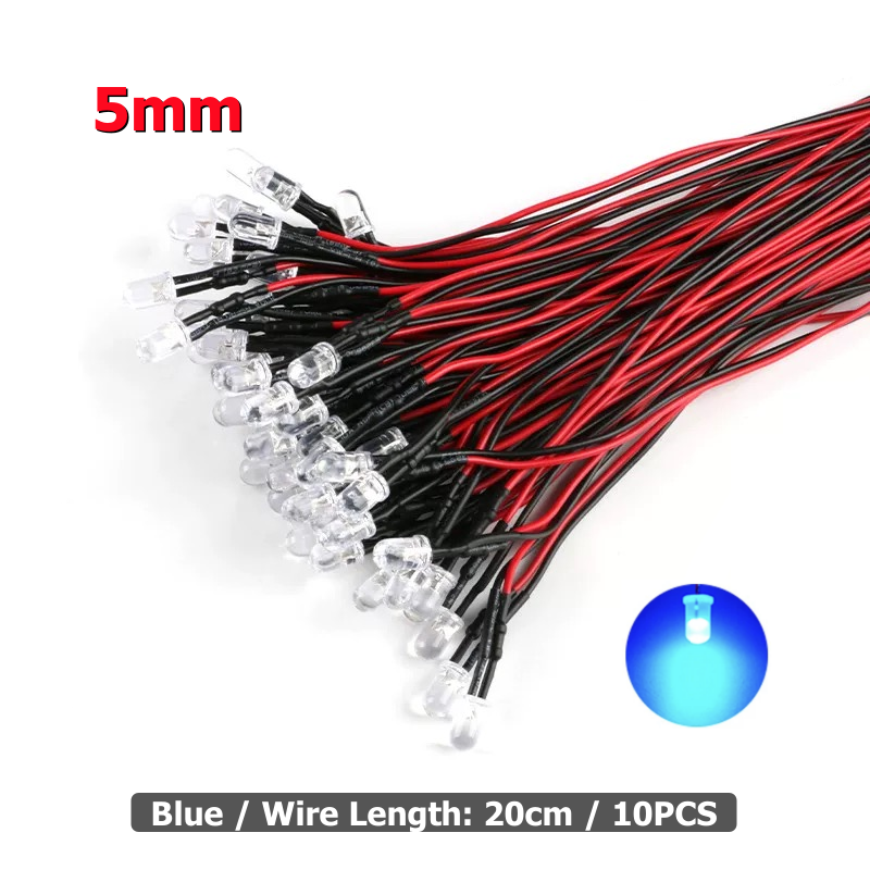 10 Uds. Luz LED de 3mm y 5mm 3V-12V rojo verde azul blanco lámpara piloto Multicolor para coche trepador de control remoto Traxxas TRX4 piezas de juguete axial: Lavanda