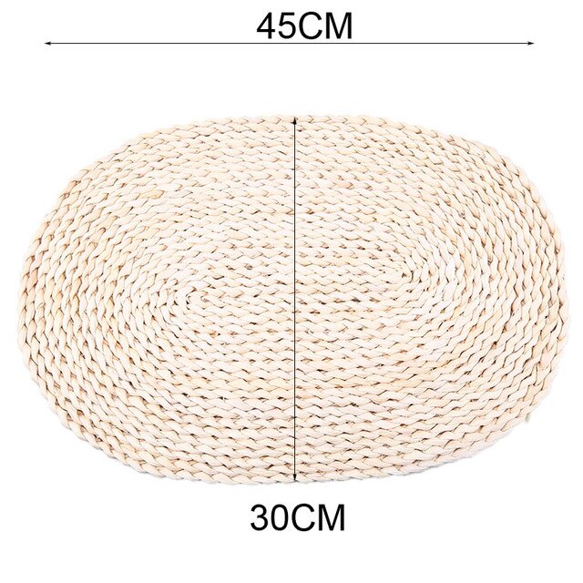 1Pc Rotan Placemats Stro Cup Onderzetters Pad Eettafel Mat Warmte-isolatie Pannenlap Rieten Drinken Coaster Keuken Accessoires: 1PC 30x45cm