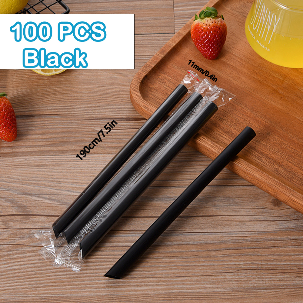 50-400 Uds. Pajitas negras grandes para batidos, pajitas grandes para beber, pajitas para té de burbujas, pajitas para té de la leche, , boda, Bar, accesorios para el hogar: Azul cielo