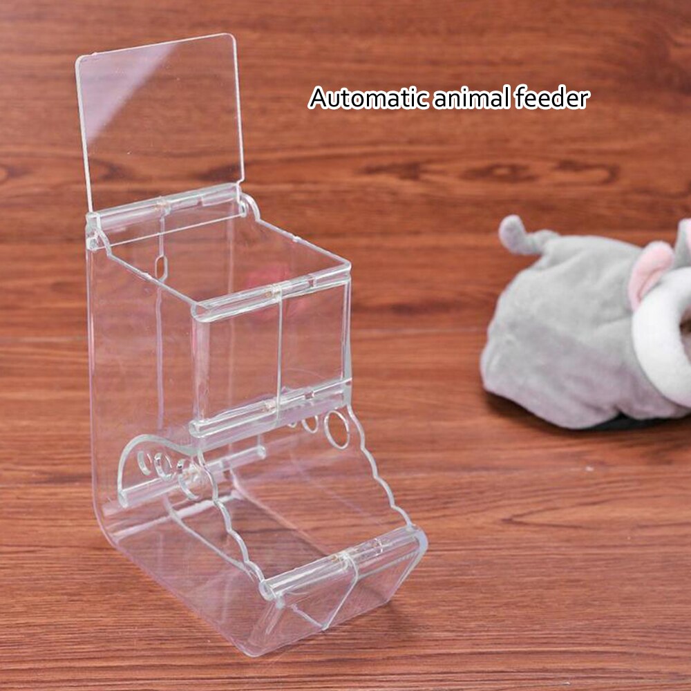 Hamster Konijn Eten Dispenser Feeder Plastic Clear Automatische Pet Feeder Voor Hamster Cavia Voedsel Kom Container