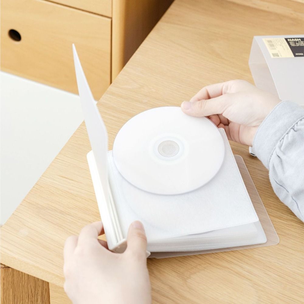 Portable 24 CD Capacity CD Case CD Sleeve Collocation CD Storage Box DVD Wallet DVD Organizer CD Disc Package Bedroom Office