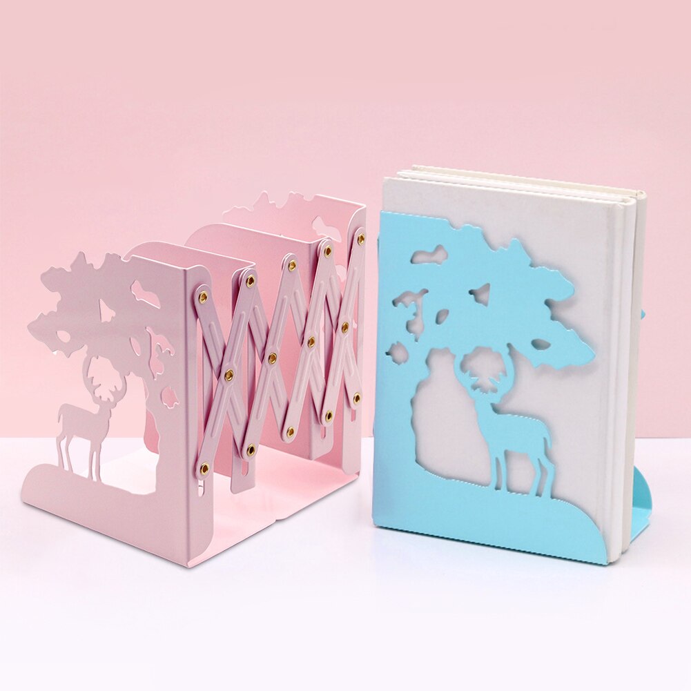 Desktop Organizer Library Steel Plate Out Bookshelf Heavy Duty Support Adjustable Bookend Non Skid Stationery Solid