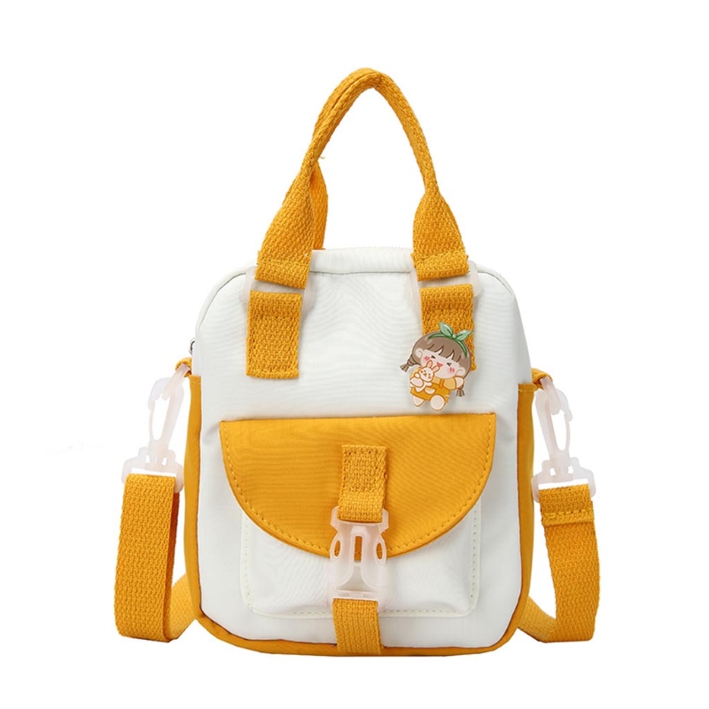 SchöNe Stil Collage Schüler Umhängetasche Mädchen Nylon Tote für Frauen Schulter Taschen: Gelb