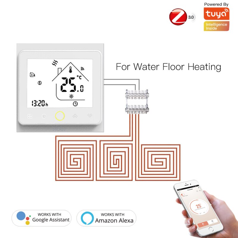 Zigbee Wifi Slimme Thermostaat Temperatuurregelaar Smart Leven Tuya App Remote Voice Control Compatibel Met Alexa Google Thuis