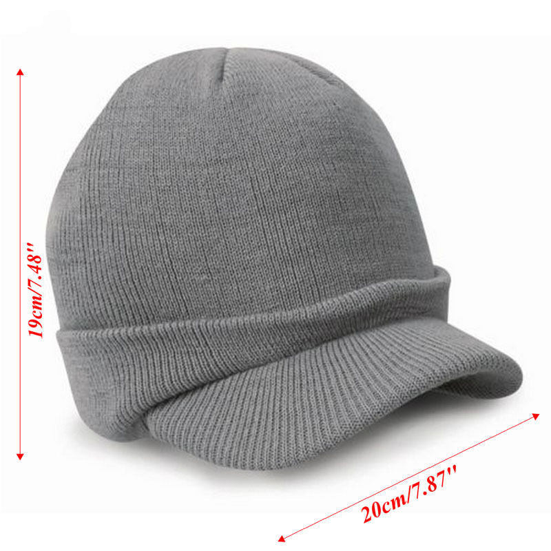 11 Color CoMen Warm Baggy Crochet Visor Brim Beanie Ski Cap Baggy Oversized Knit Skull Hat Sport Peaked Cap