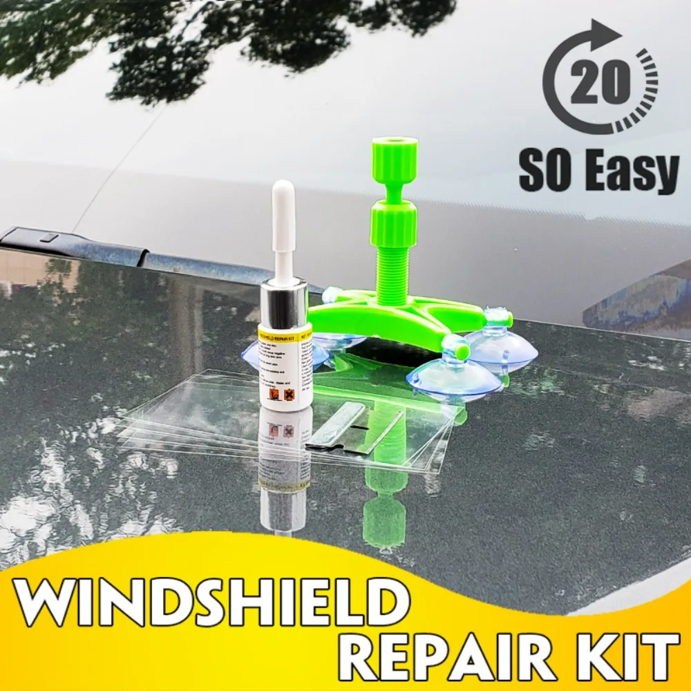 Kit de resina para reparo de para-brisa de carro, ferramentas para quebrar arranhões, restauração, adesivos protetores, limpador de vidro, cuidados sem rastros