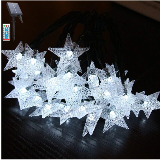 remote control peach blossom solar string lights outdoor fairy light for christmas wedding party decoration with solar panel: white / 12m 100led