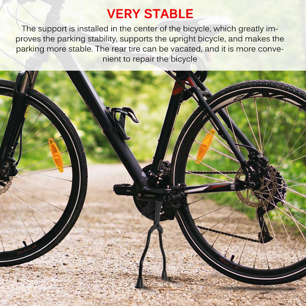 Cykel kickstand litepro cykel fodstøtte dobbelt cykel landevejscykel justerbar center mount monteret cykel stativ passer over