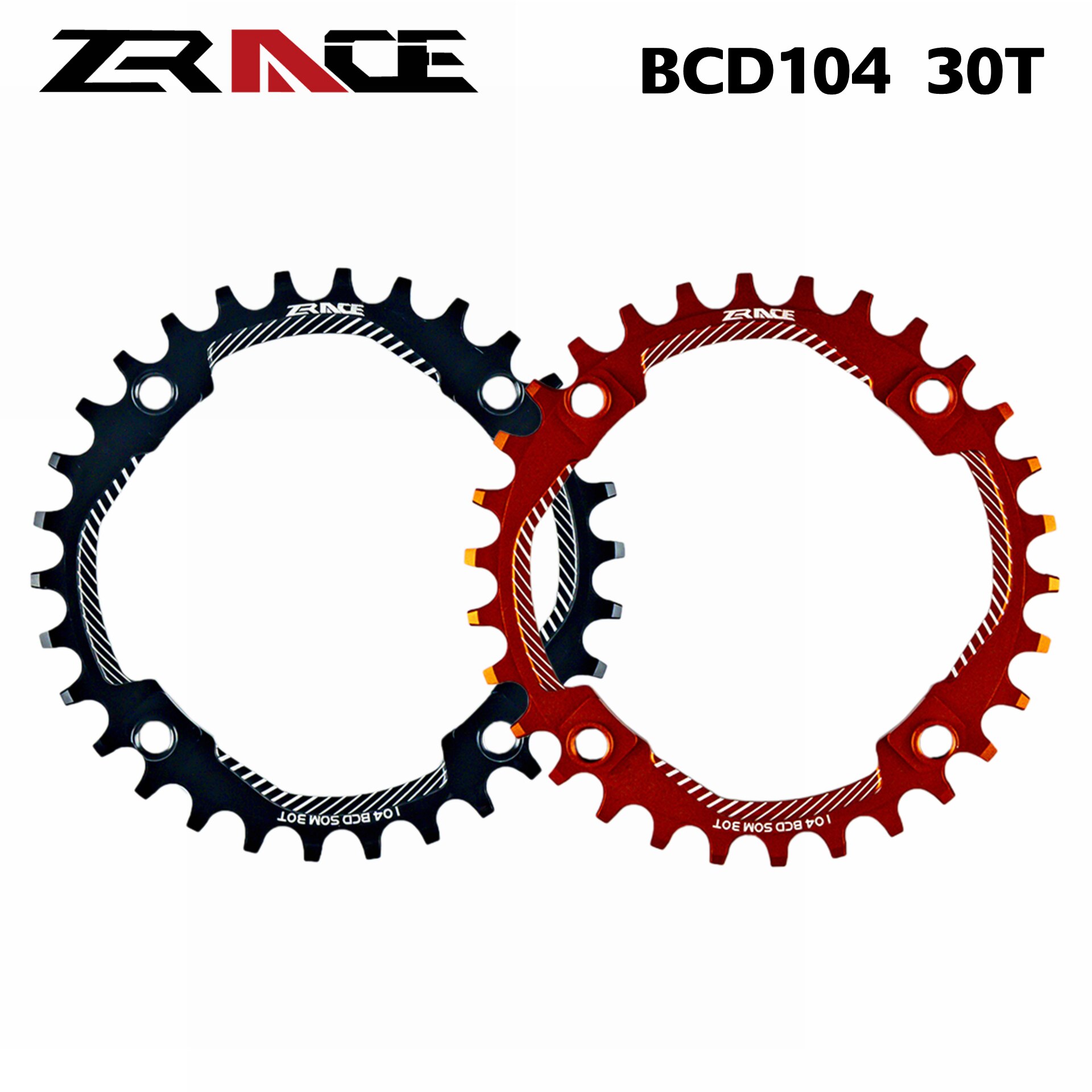 ZRACE Chainrings Chainwheels BCD104, 30T, Narrow Width tooth AL7075 CNC for MTB
