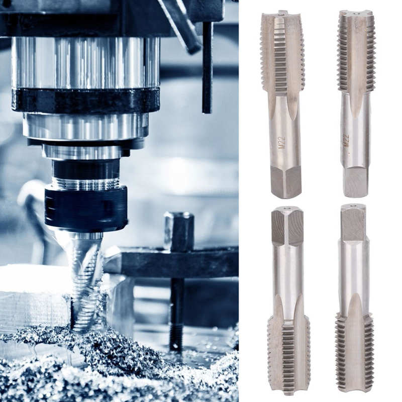 metric threaded inserts 4PCS M22 Alloy Tool Steel Straight Flute Metric Hand Tap Screw Thread Tapping Hand Tool stainless