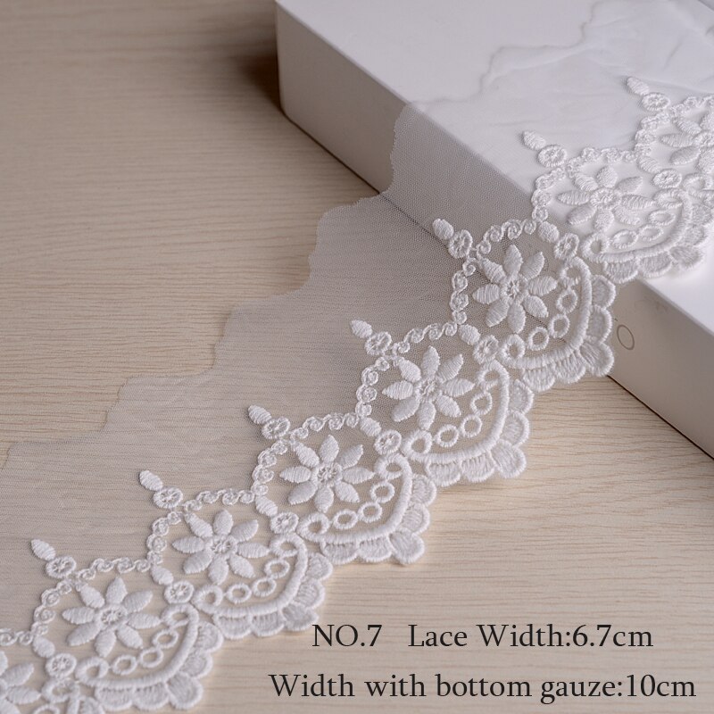 Materiał koronkowy DIY akcesoria siatka gaza rękojeść koronka bawełniana koronka biały beż wesele tkanina na suknię wykończenia ręcznie: nie.7