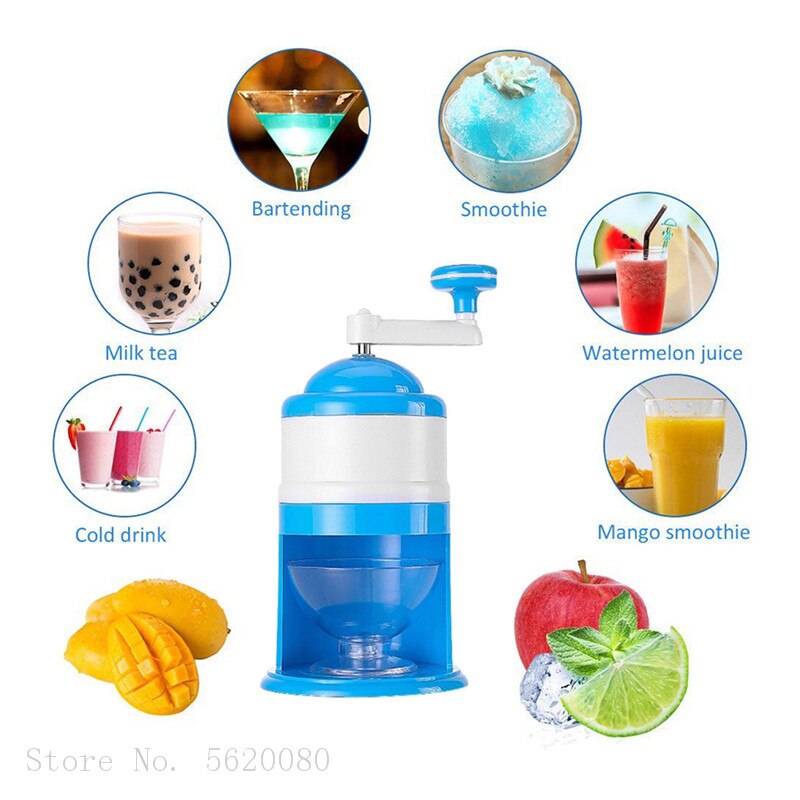 Household Stainless Steel Handhold Manual Ice Crusher Hand Shaved Ice Machine For Shaved Ice Snow Cones Slushies