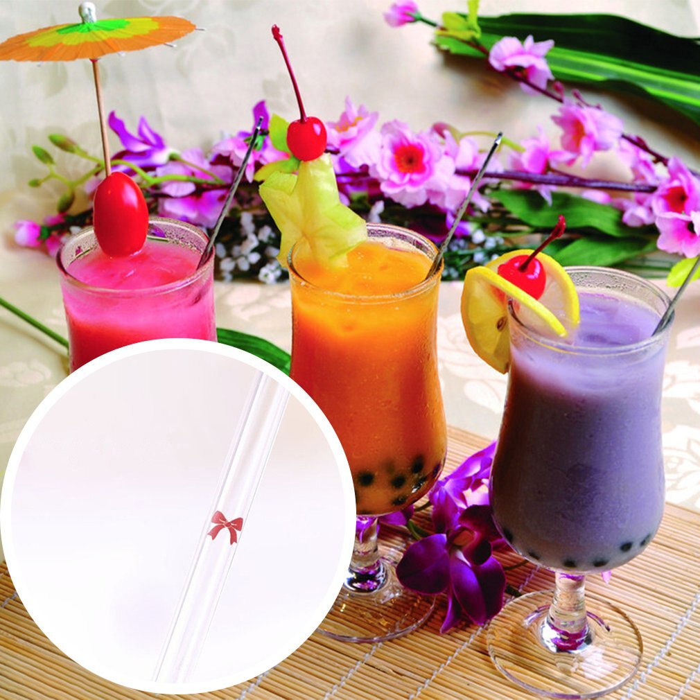 Reusable Colorful Cute Cartoon Children'S Baking Glass Straws Are Beautiful Simple Fresh And Fashionable