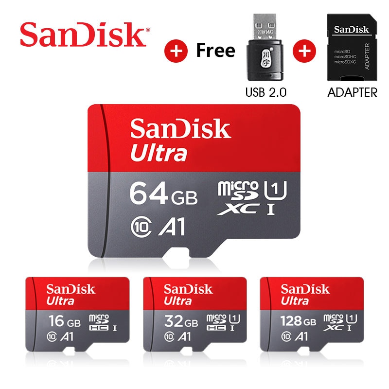 SanDisk-tarjeta de memoria A1, tarjeta Micro sd 256GB de 200GB, 128GB, 64GB, 98 MB/S, 32GB y 16GB, tarjeta Micro sd Class10 UHS-1, tarjeta flash, tarjeta Microsd TF