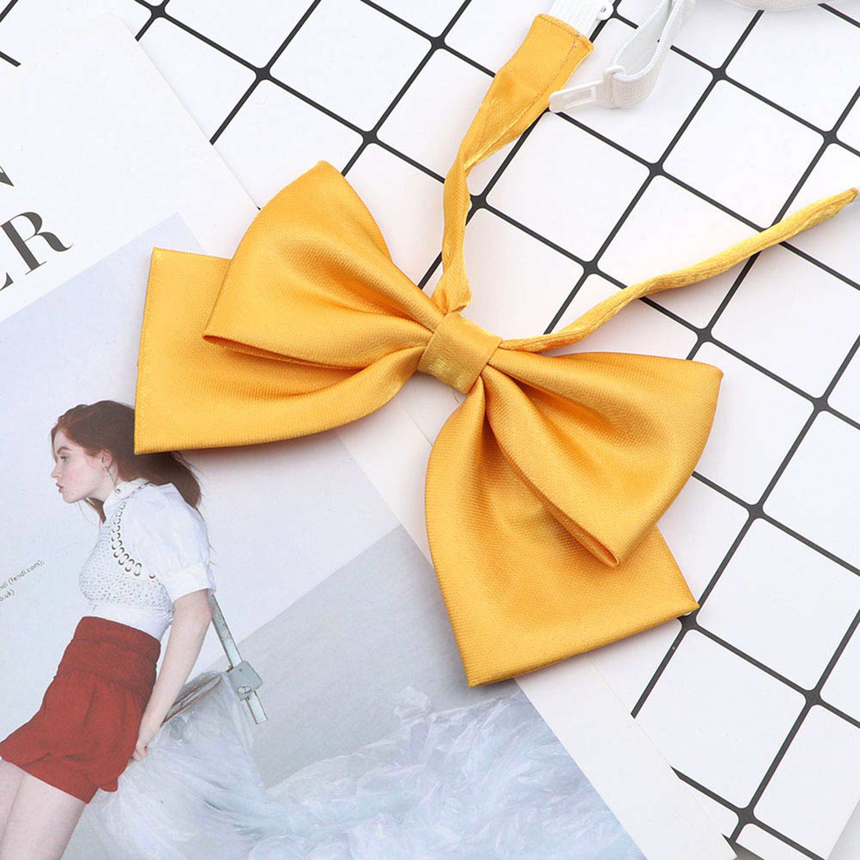 Black Red Woman Bowtie Pretty Solid Color Adjustable Butterfly Bowknot Girls Ladies Wedding Dress Shirt Collar Accessory