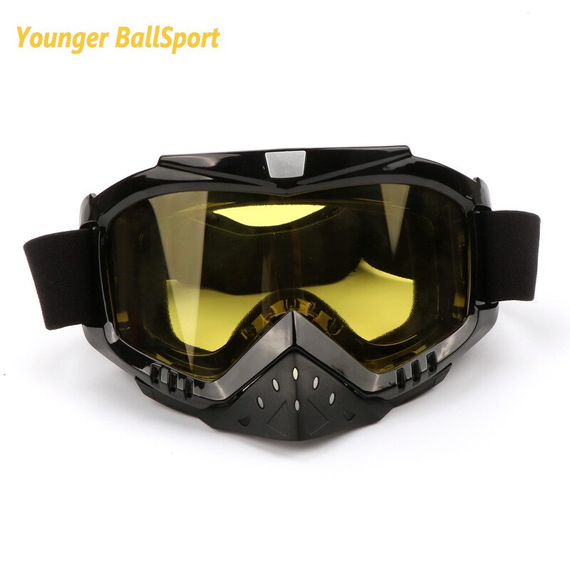 Motorcycle Protective Gears Flexible Cross Helmet Face Mask Motocross Goggles ATV Dirt Bike UTV Eyewear Gear Glasses Ski goggles: black-yellow