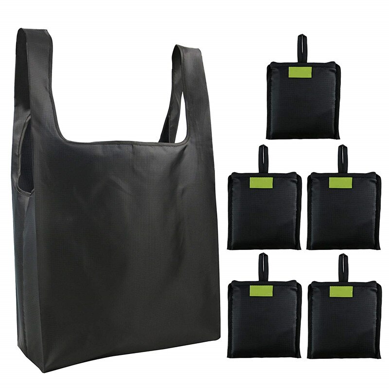 Milieubescherming Oxford Doek Bakken Waterdichte Draagbare Pure Color Grote Capaciteit Boodschappentas Herbruikbare Opvouwbare: Black