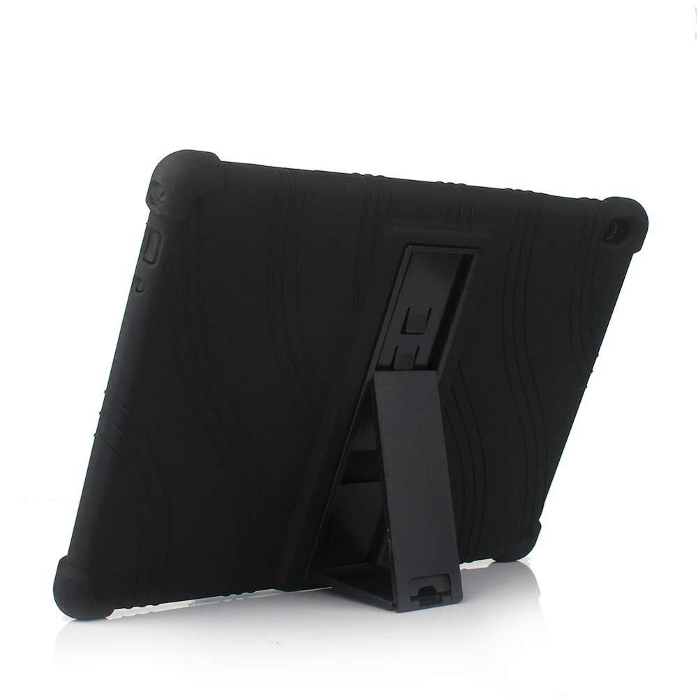 Funda de silicona para Lenovo Tab 4 10 plus Tablet cubierta Funda TB-X704N TB-X704F TB-X704L plegable suave de cuerpo completo proteger soporte Shell: black