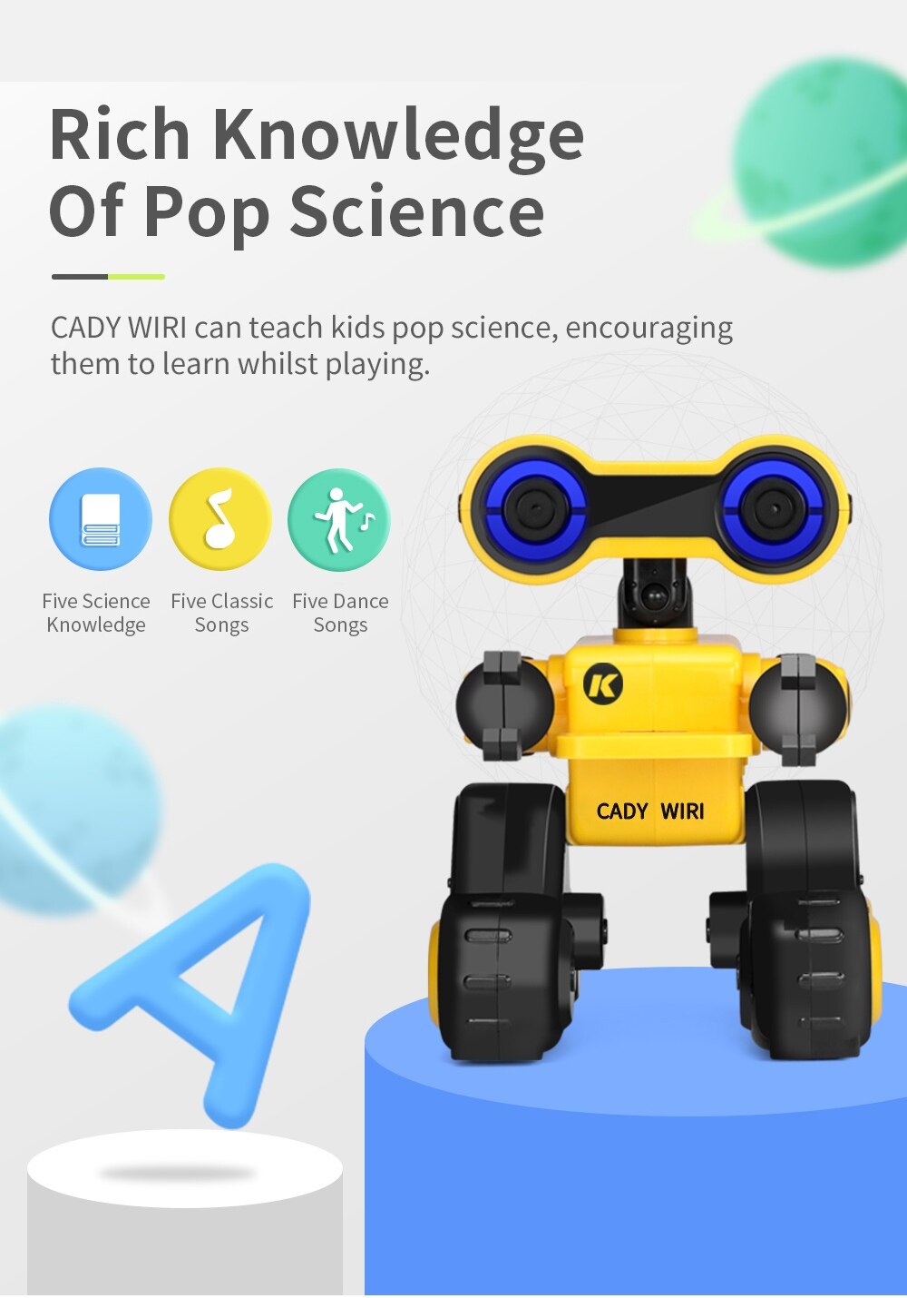 Jjrc R13 Cady Wiri Kind Smart Rc Robot Voor Kinderen Met Intelligentie Interactieve Robotics Zingen Dansen Onderwijs Puzzel Speelgoed