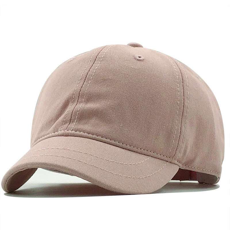 Topmerk korte rand effen kleur baseball pet getailleerde katoenen snapback petten hiphop hoeden voor mannen vrouwen 5 kleuren beschikbaar: 2