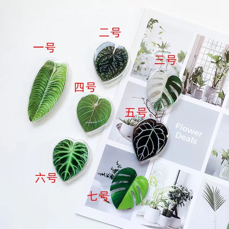 Cute Green Plants Leaves Universal Phone Holder Griptok Support For iPhone Grip Tok Folding Finger Stand Socket