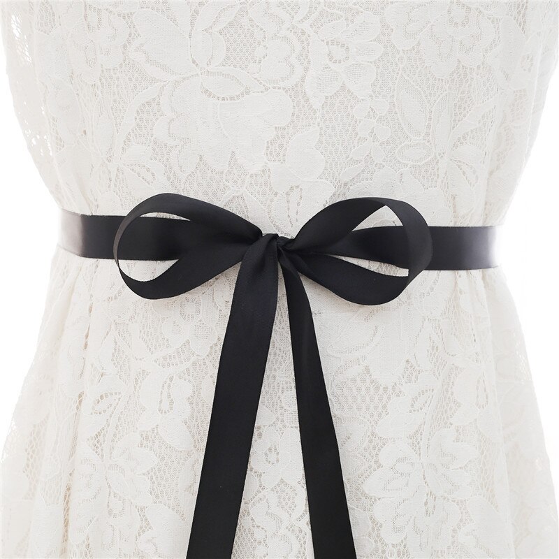 Cinturón de boda de perlas hecho a mano de diamantes de imitación vestido con cinturón Ceñidor accesorios de novia baratos: Black