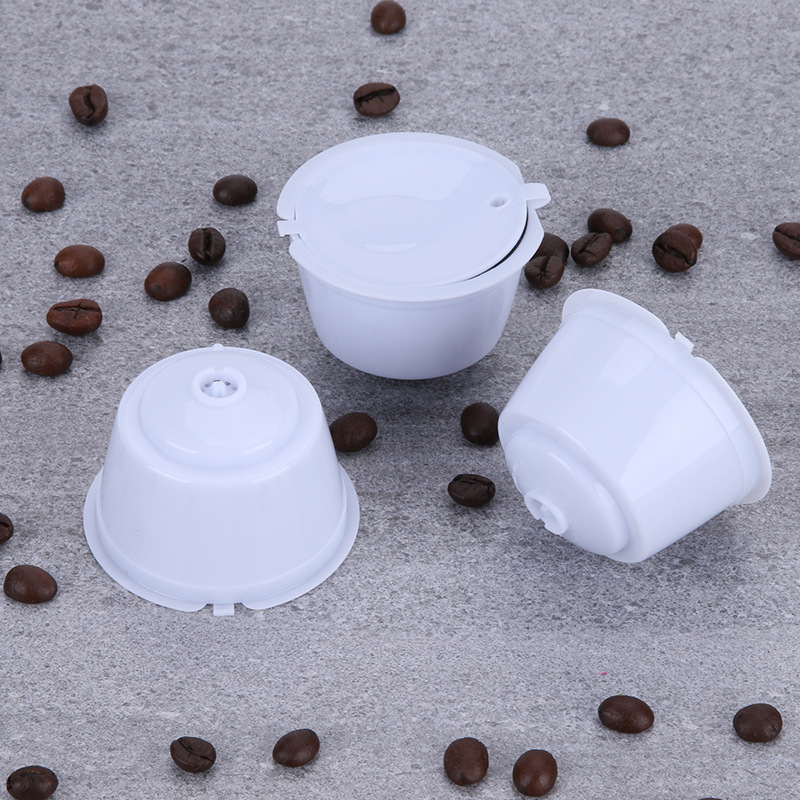 3 unids/lote cápsula de café Dolce Gusto reutilizable verde, cápsulas de cestas de filtro de café Dolce Gusto compatibles recargables de plástico: Blanco