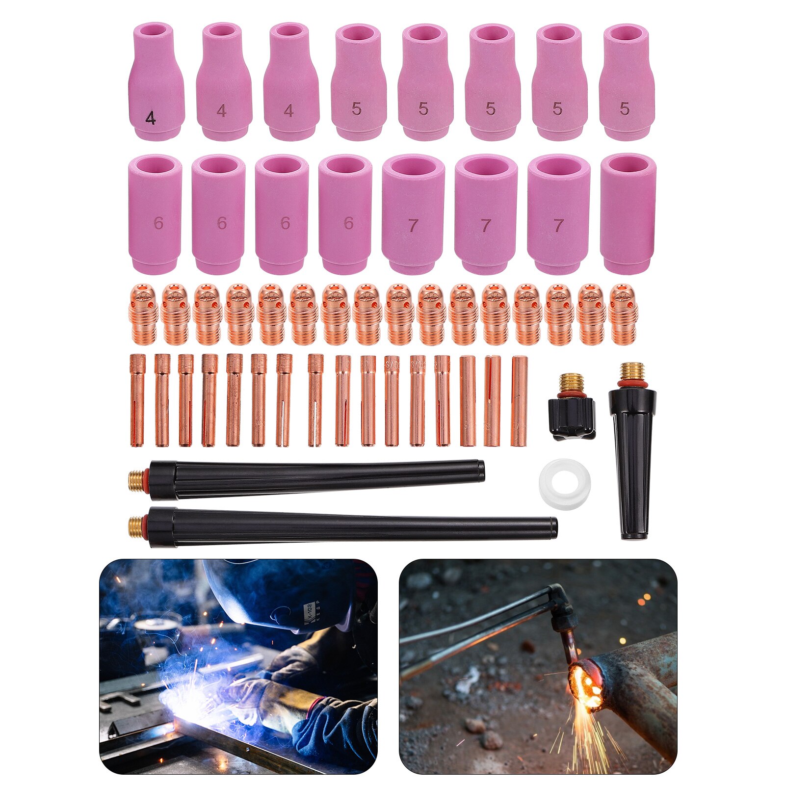 1 Set/53 Uds WP-9/20/25 de cobre soldadura por arco de argón boquilla de cerámica electrodo Clips