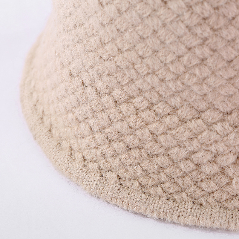 Cokk hue kvinders vinter uld strikke bøttehue vintage fiskerhue ensfarvet tyk varm vinterhue japan koreansk stil
