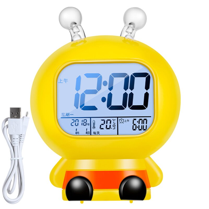 Dessin animé mignon horloge numérique Led lumineux électronique bureau alarme chambre Date température numérique horloge Zegar Led horloge à la maison DB60SZ: style4