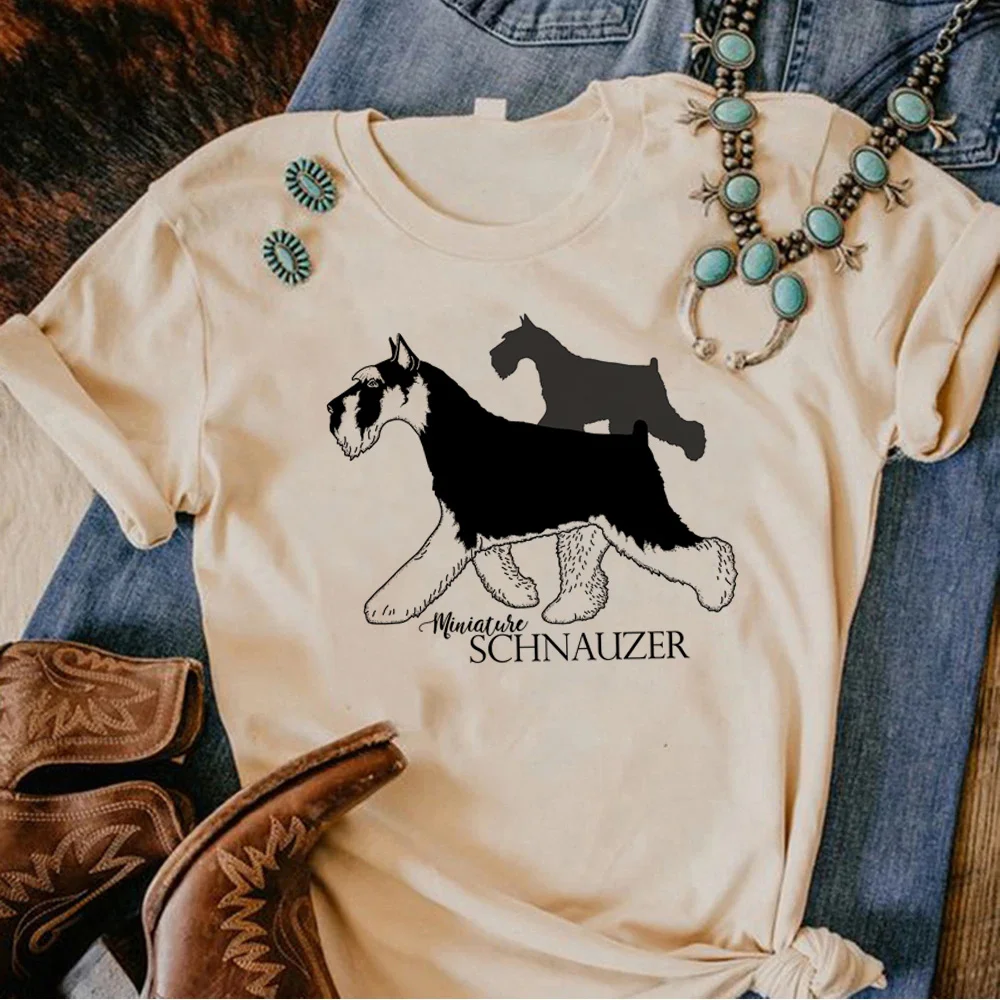 Schnauzer Tee femmes bande dessinée japonaise drôle t-shirt fille bande dessinée vêtements: XXXL / Gris foncé