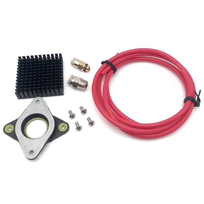 3D Printer Deel Kit Stepping Demper Met Radiator Ptfe Buis PC4 Quick Pneumatische Connector Voor Nema 17 Stepper: Red