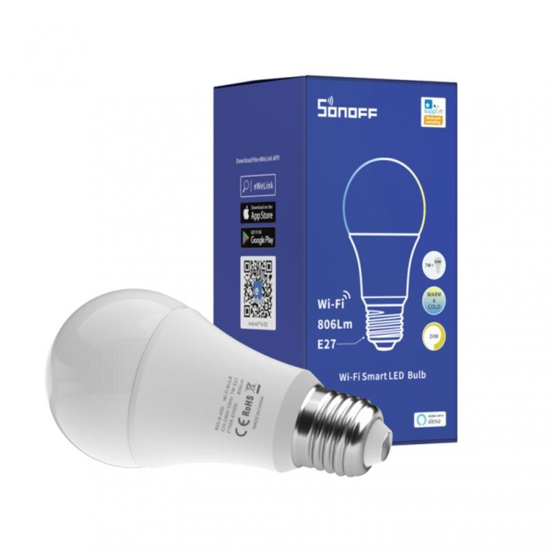 1/2/3/4 pces sonoff wifi inteligente lâmpada led e27 regulável rgb lâmpada de luz 9w lâmpadas ewelink app kits de automação funciona com alexa google