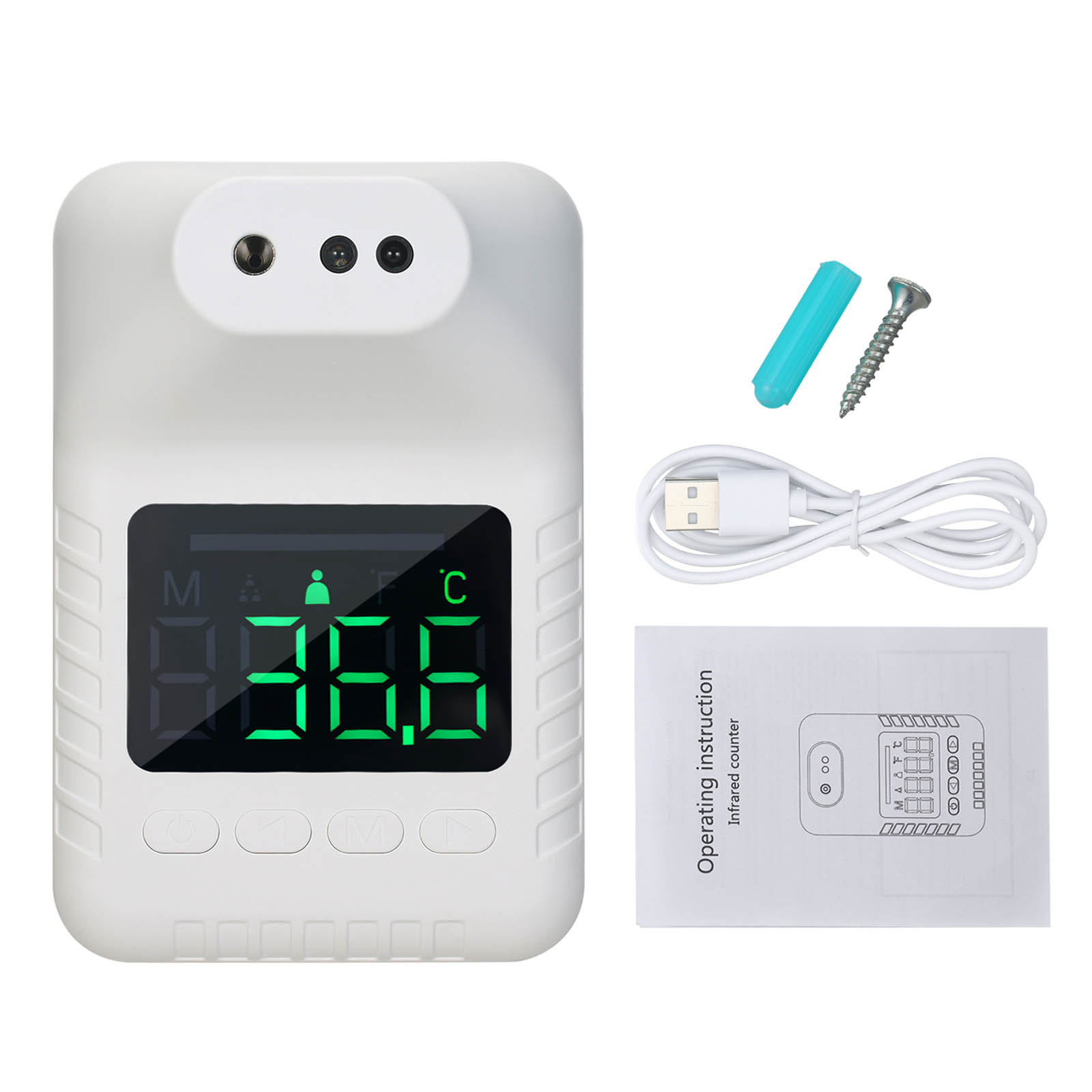 2-in-1 Automatic Digital Thermometer Non-Contact Infrared Temperature Measurement Mini Thermometer High Temperature Alarm: 3